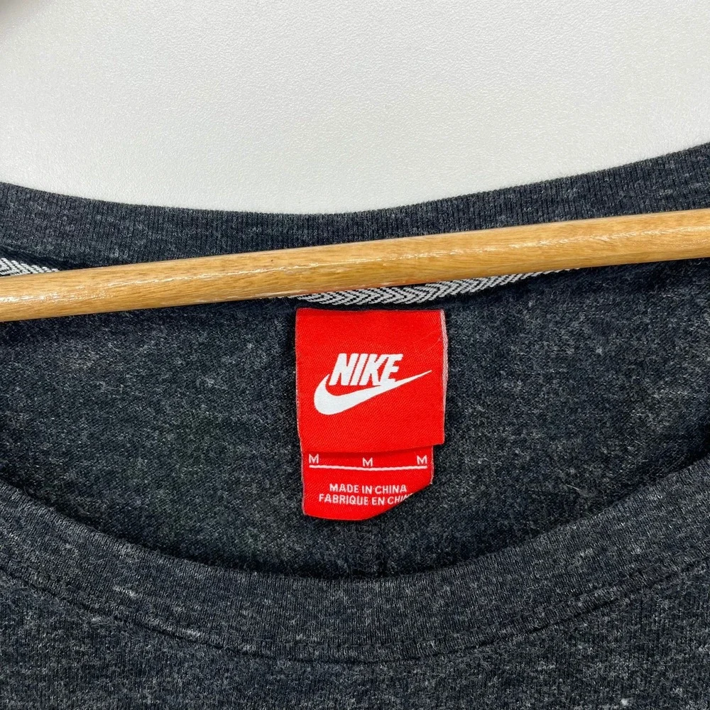 Nike Just Do It Sweatshirt Womens Medium Charcoal Gray 3/4 Sleeve